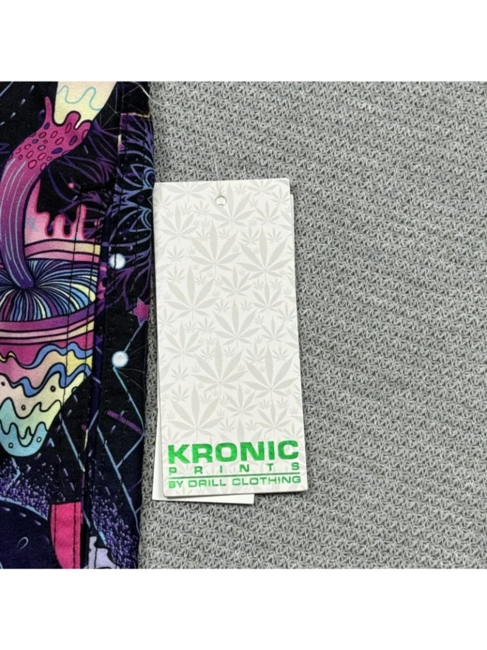 Kronic Prints Psychedelic Swim Trunks Mens S UV Protection Trippy Shorts NEW